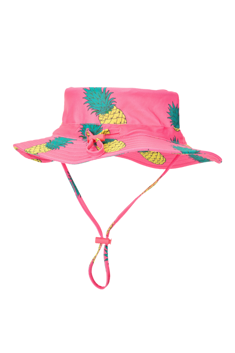 Kids Swim Hat in Pink Pineapples UPF 50+