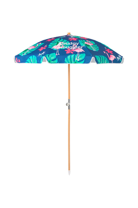 Beach Umbrella in Flamingos