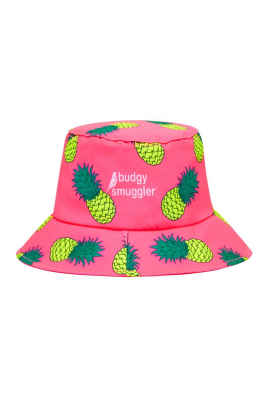 Bucket Hat in Pink Pineapples