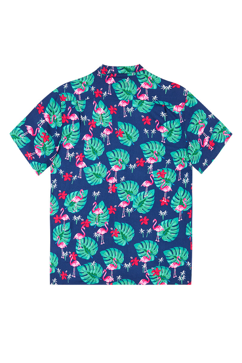 Hawaiian Party Shirt in Flamingos