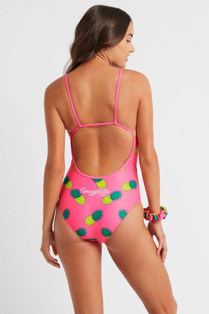 Thin Strap Racer in Pink Pineapples