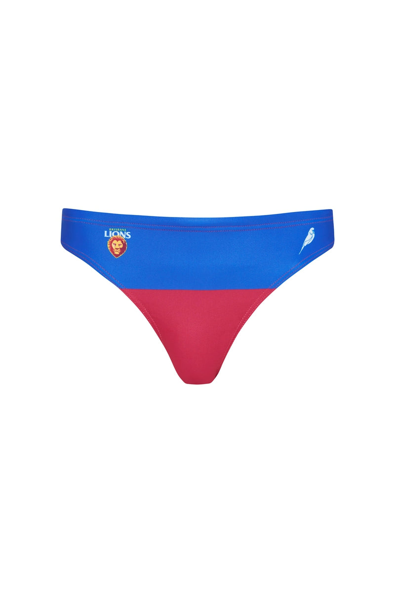 WOMENS SWIMWEAR BRISBANE LIONS AFL DESIGN SPORTS CROP BUDGY