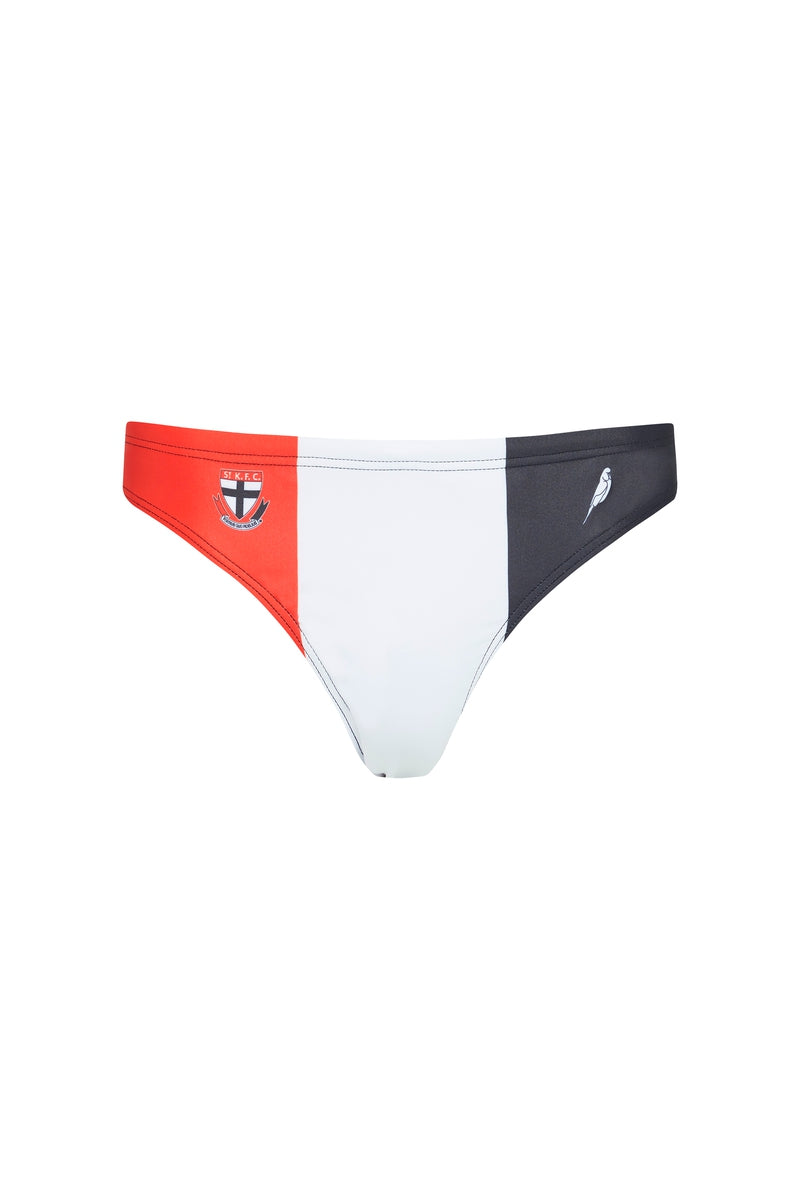 WOMENS SWIMWEAR ST KILDA SAINTS DESIGN SPORTS CROP BUDGY SMUGGLER