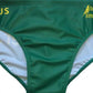 These baggy green budgie smuggler are a pair of green speedo style mens swimwear
