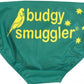 These baggy green budgie smuggler are a pair of green speedo style mens swimwear