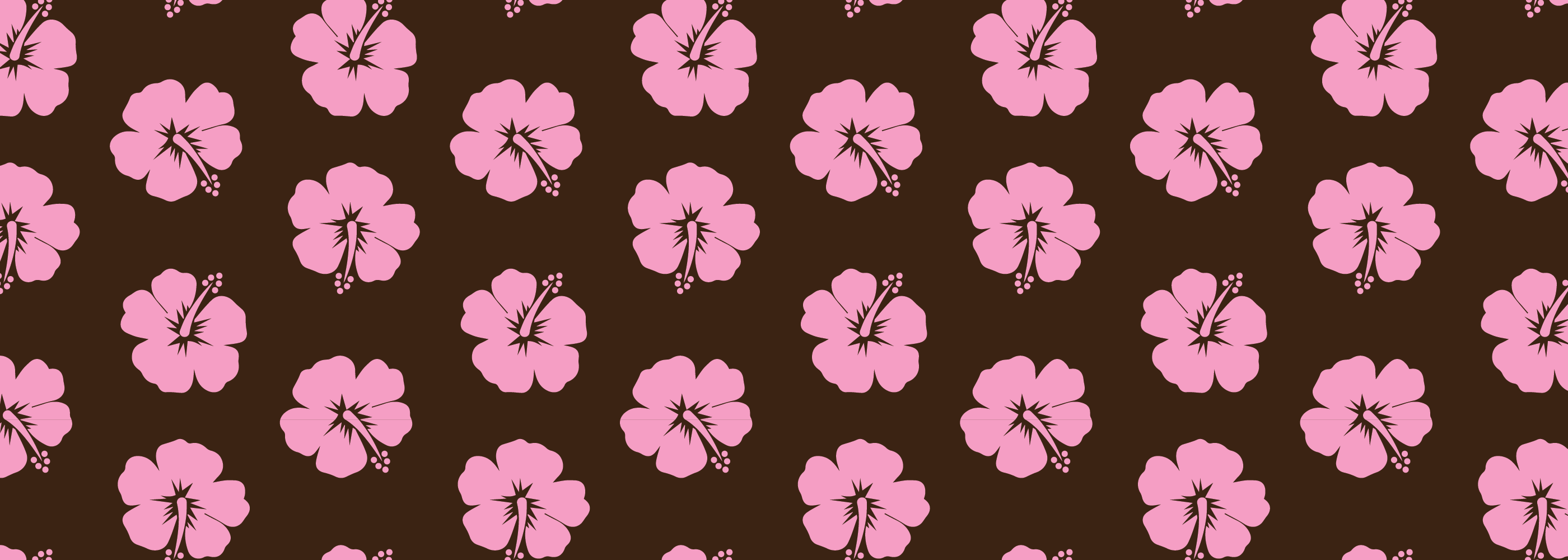 Pink & Brown Hibiscus Print