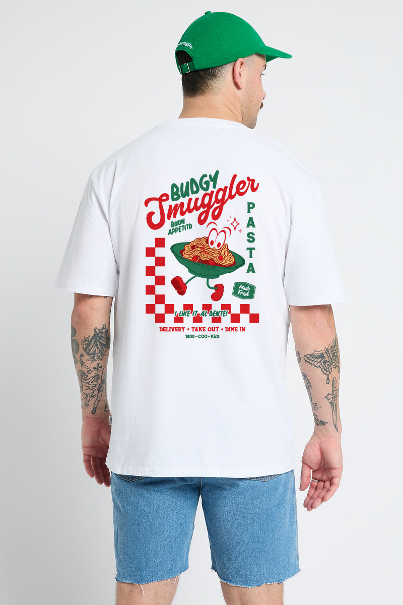 White Tee with Pasta Shop