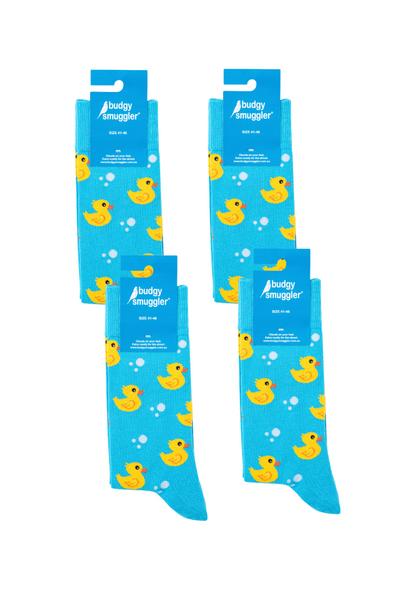 4 Pack Bundle of Budgy Socks in Rubber Ducks