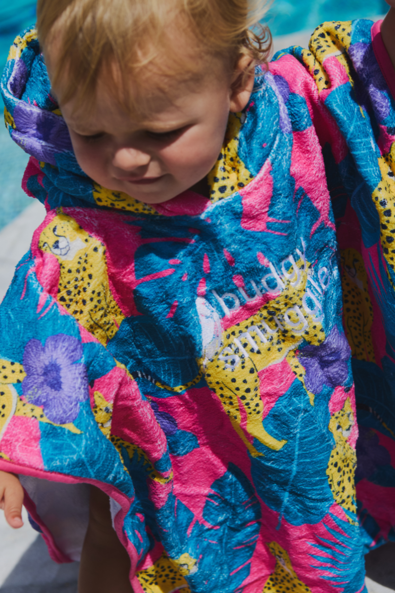 Kids Hooded Towel in Cheeky Cheetahs