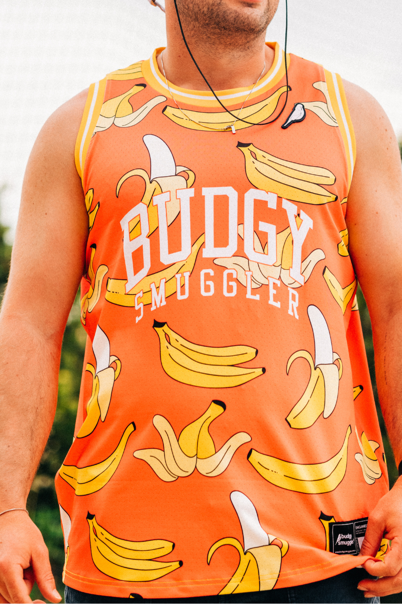 Basketball Singlet in Cool Bananas