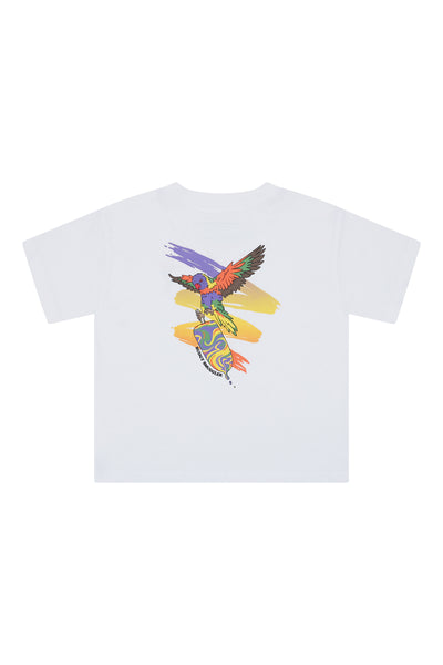 Kids White Tee with Lorikeets