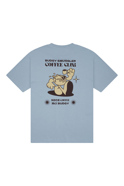Heavyweight Light Blue Tee in Coffee Club