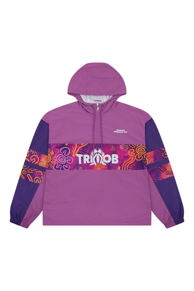 Quarter Zip Anorak Jacket In TRIMOB