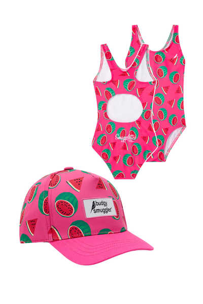 Girls Swim and Cap Bundle In Watermelon