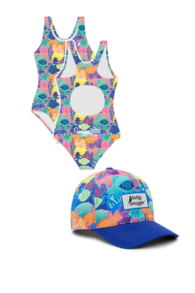Girls Swim and Cap Bundle In Reef-Freshing