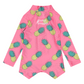 Long Sleeve Kids Onesie in Pink Pineapples UPF 50+