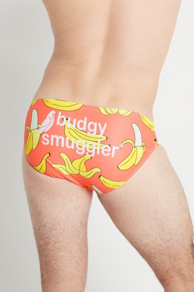 MENS SWIMWEAR FLURO ORANGE BANANA DESIGN BUDGY SMUGGLER AU Budgy Smuggler Australia