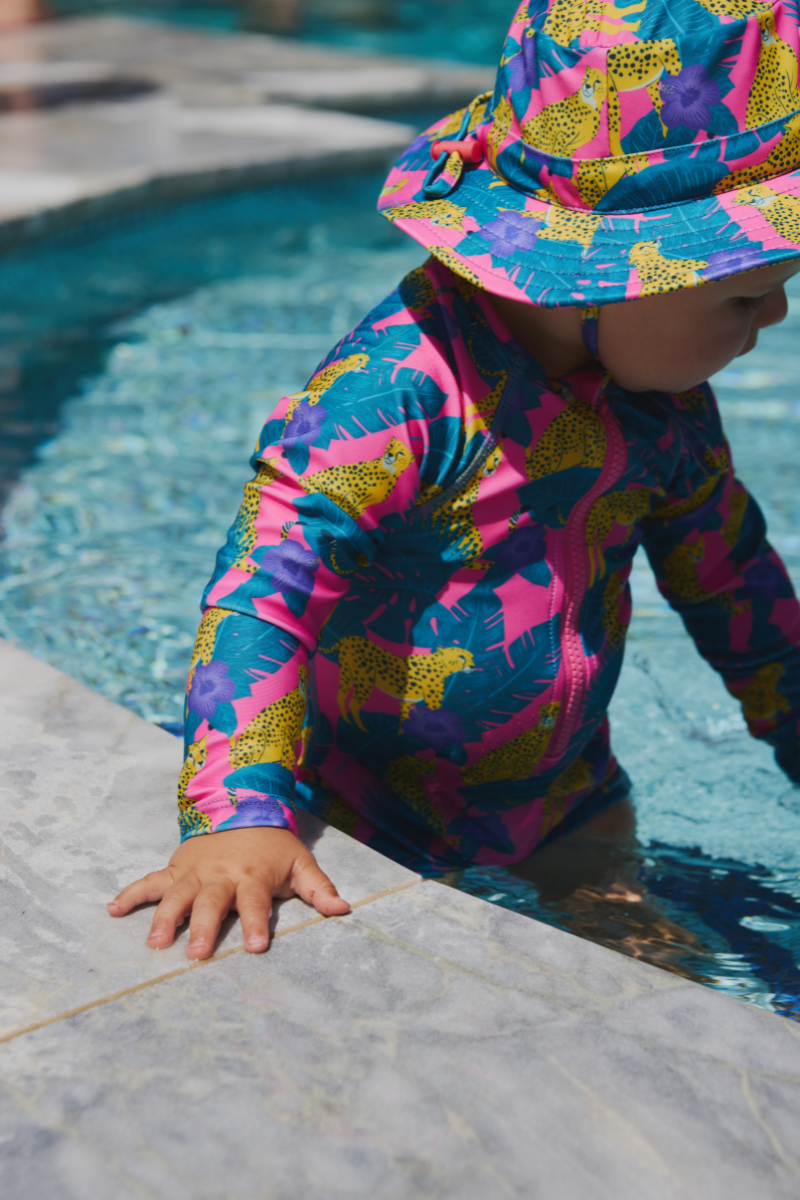 Kids Onesie Swim Bundle in Cheeky Cheetahs UPF 50+