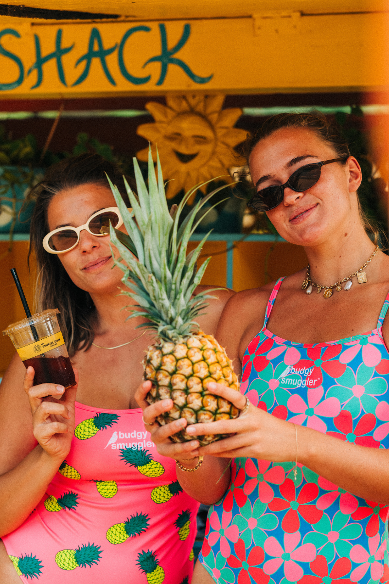 Thin Strap Racer in Fluro Flowers 2.0