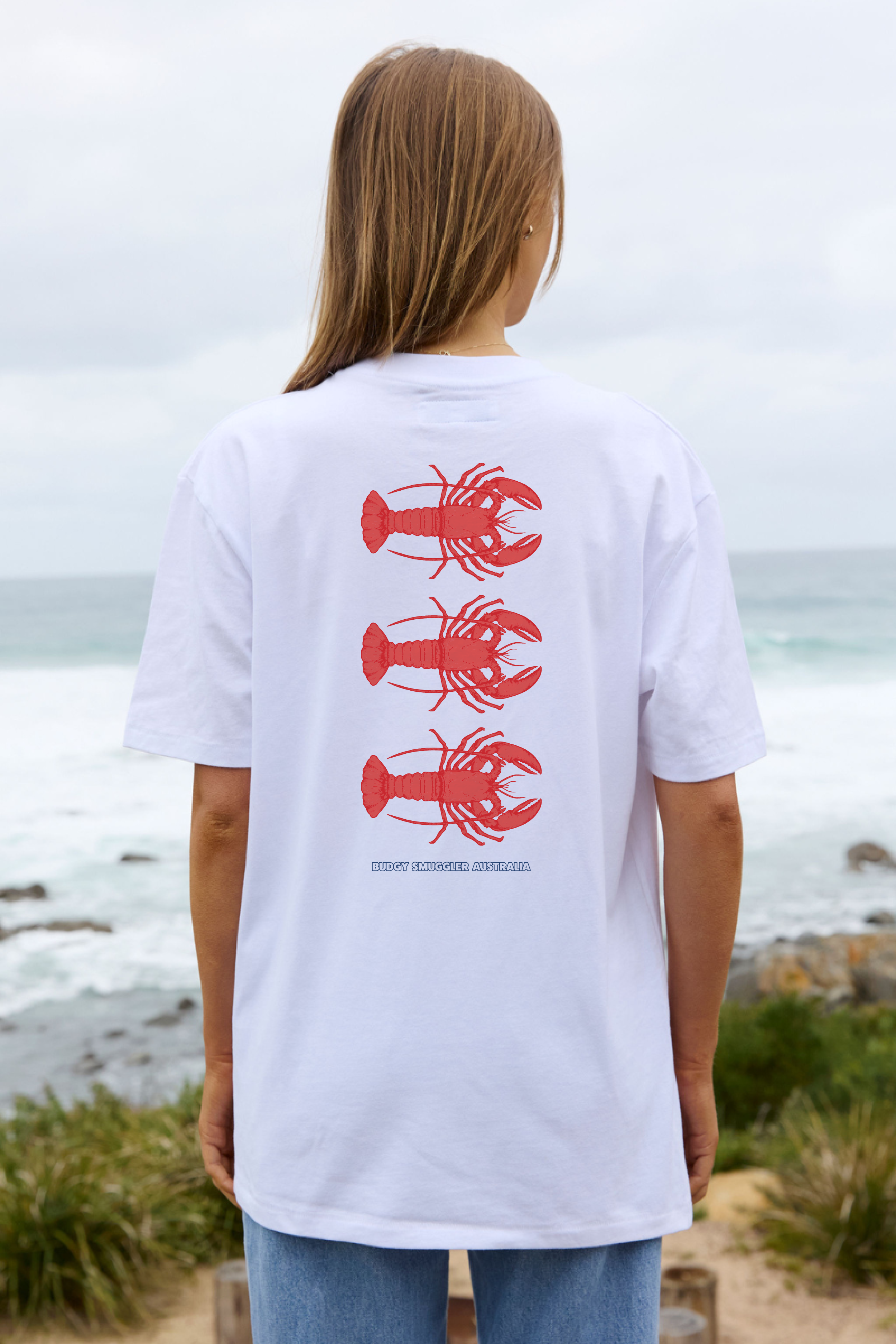 White Tee with Lobster
