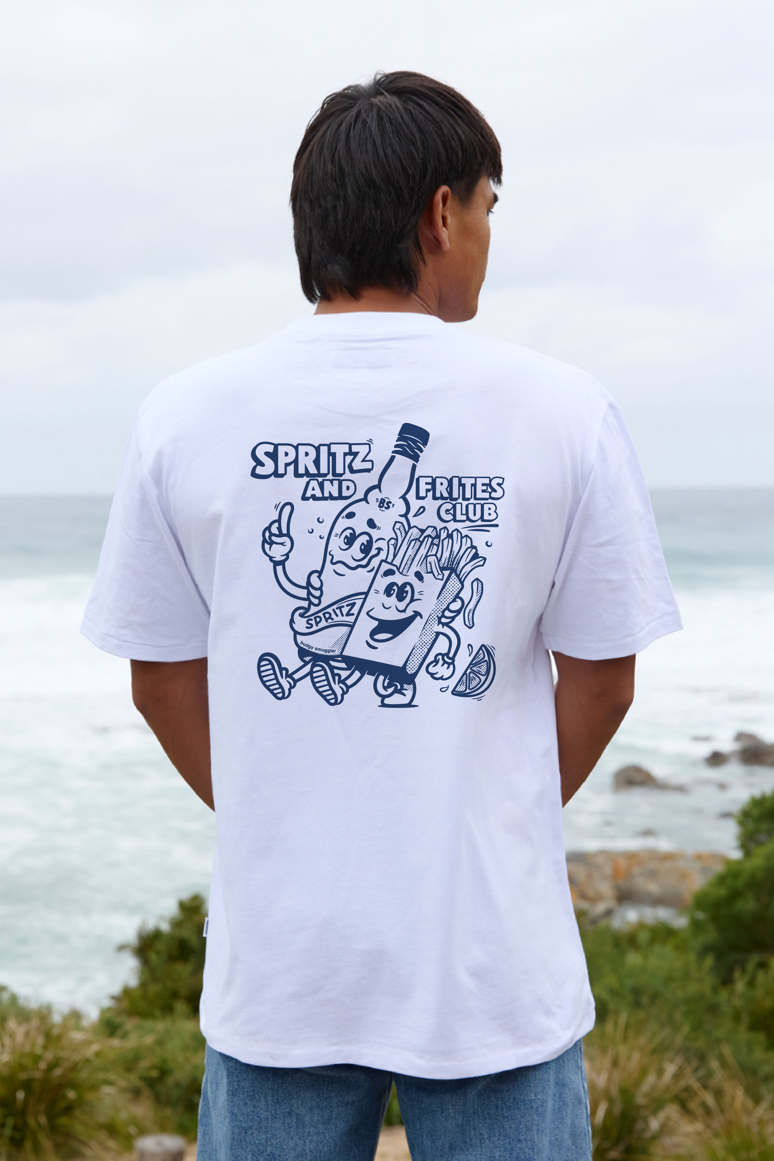 White Tee with Sprites and Frites