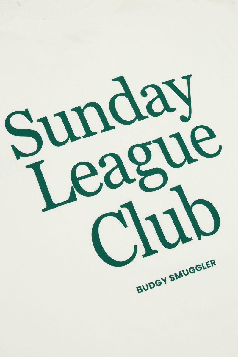 White Long Sleeve Tee with Sunday League Club