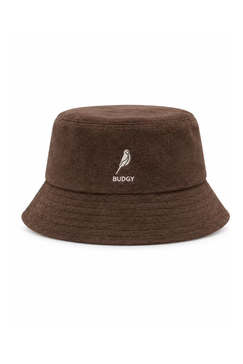 Bucket Hat in Brown Terry Towelling