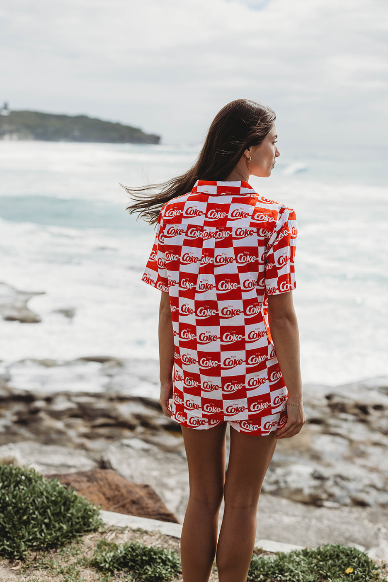 Adults Pyjama Set in Coke Squares