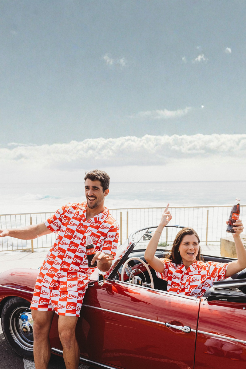 Adults Pyjama Set in Coke Squares