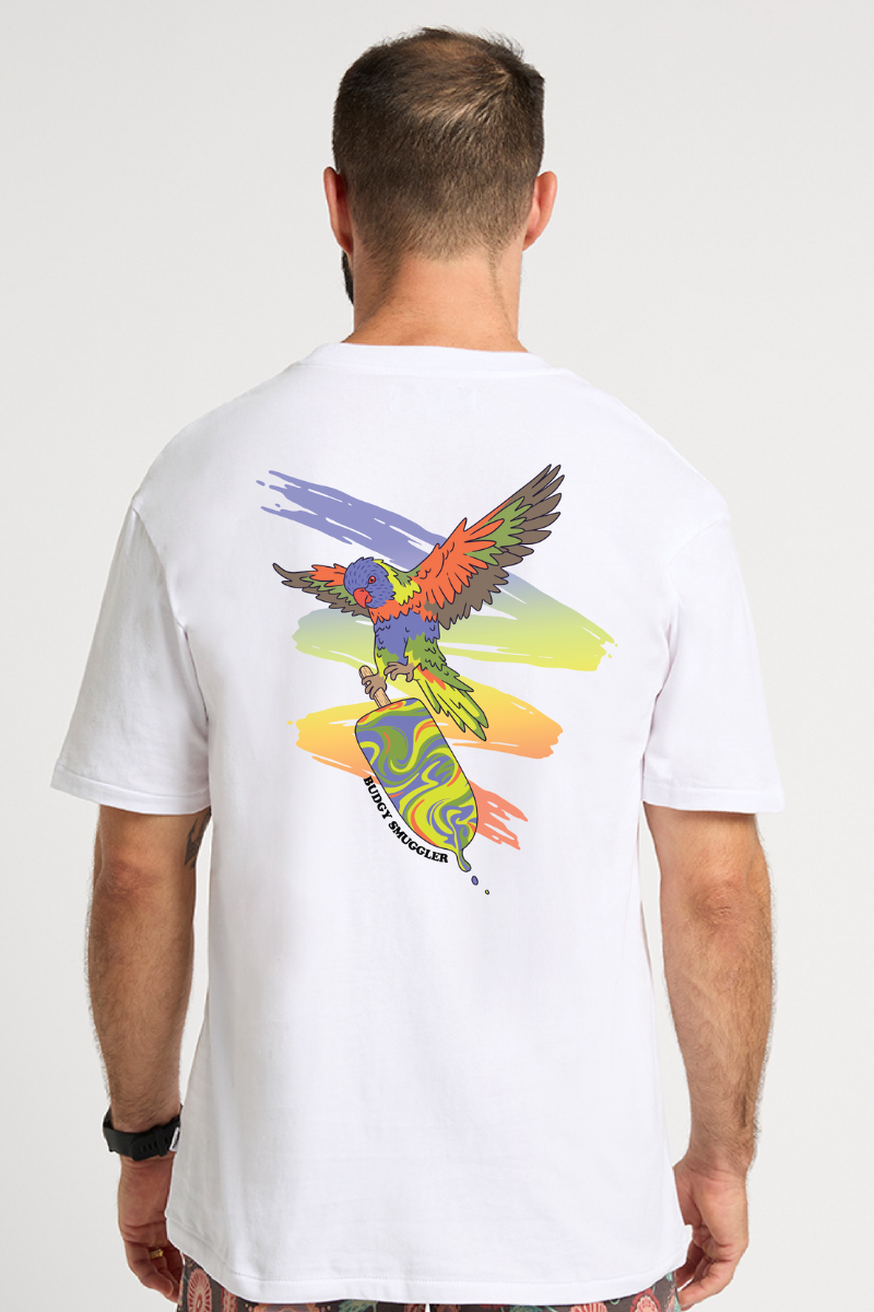 White Tee with Lorikeet