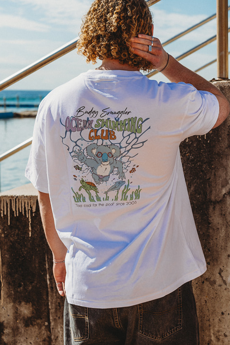 White Tee with Ocean Swim Club