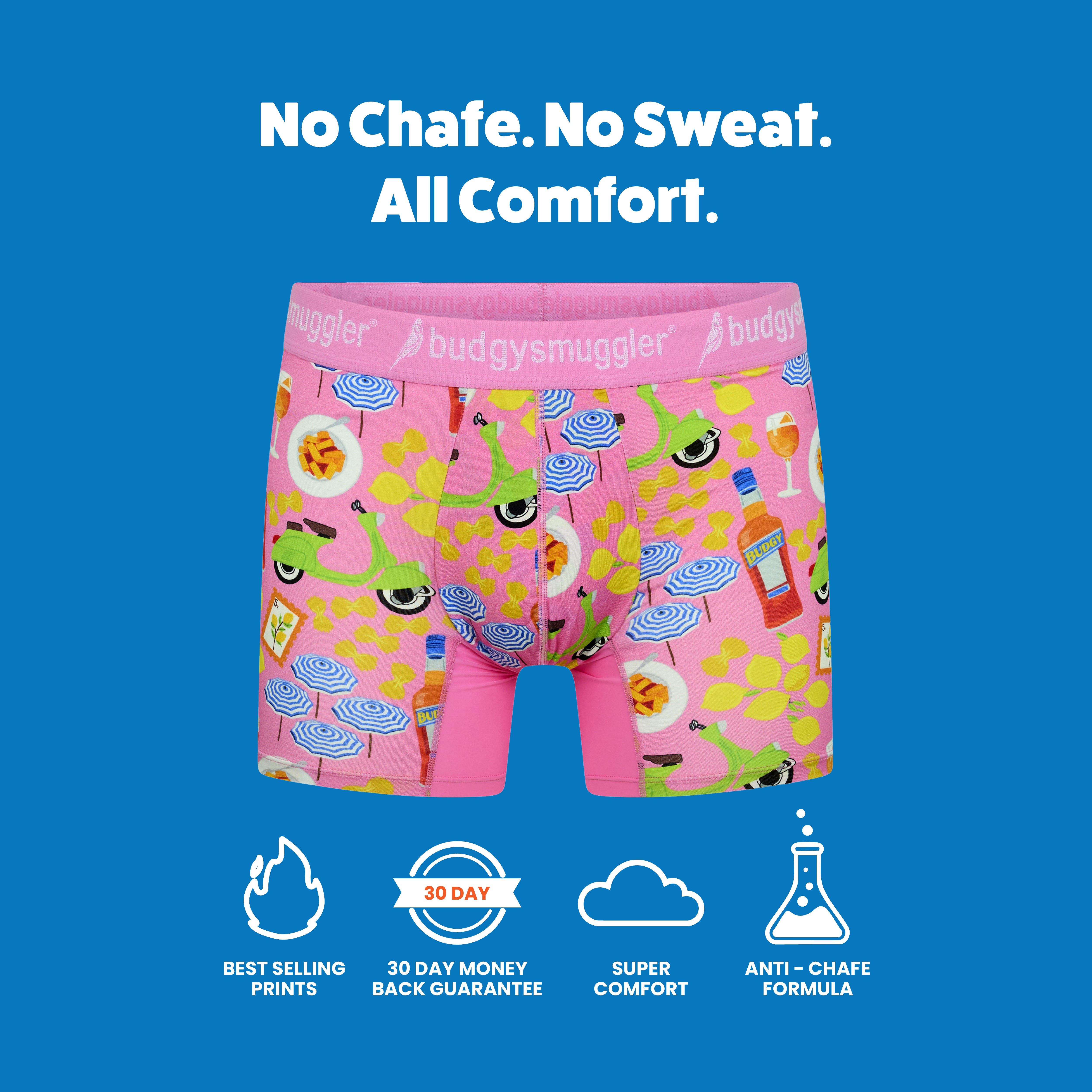Men's Underwear Trunks in Pink Amalfi