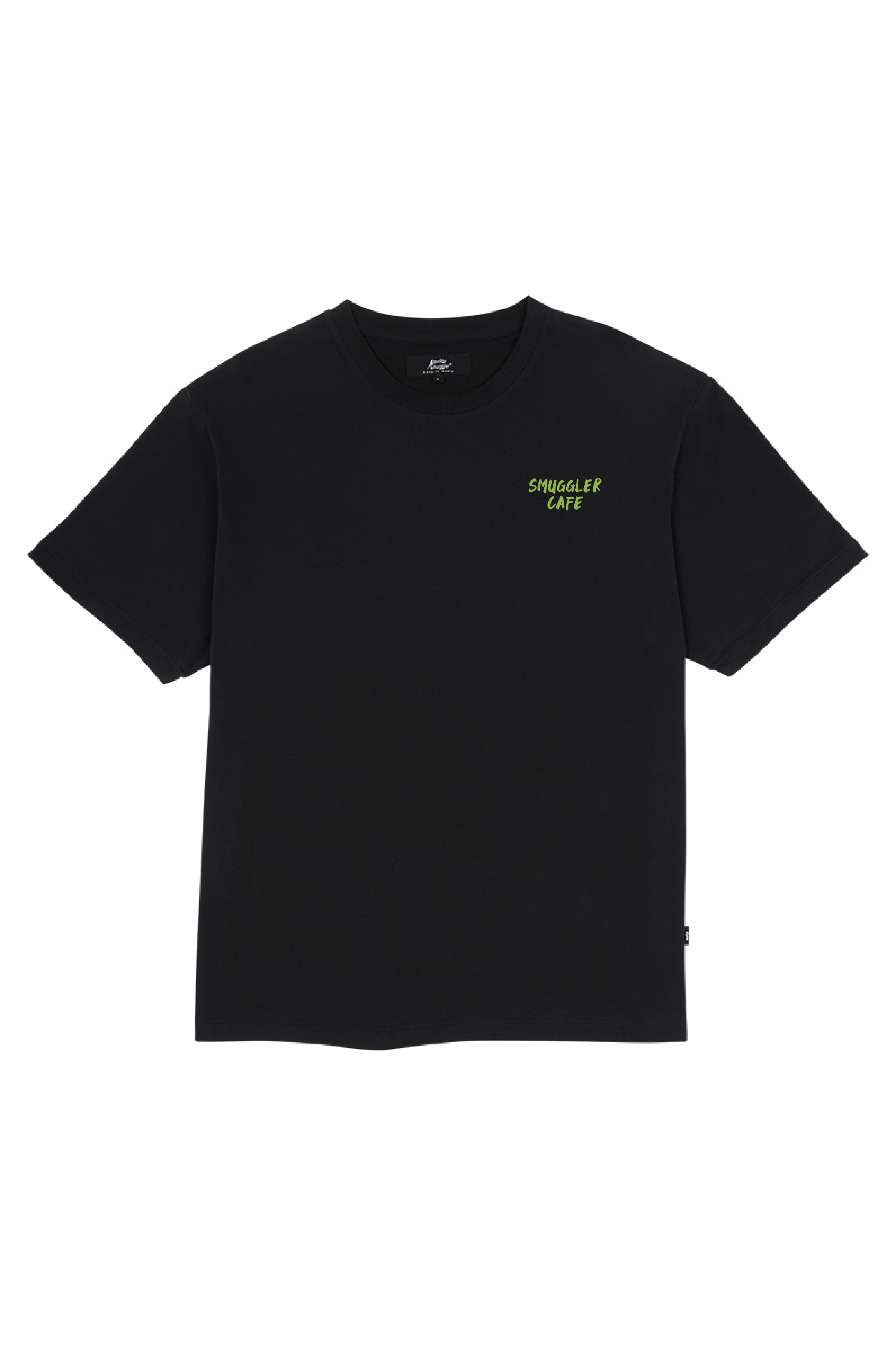Lightweight Black Tee with Smuggler Cafe