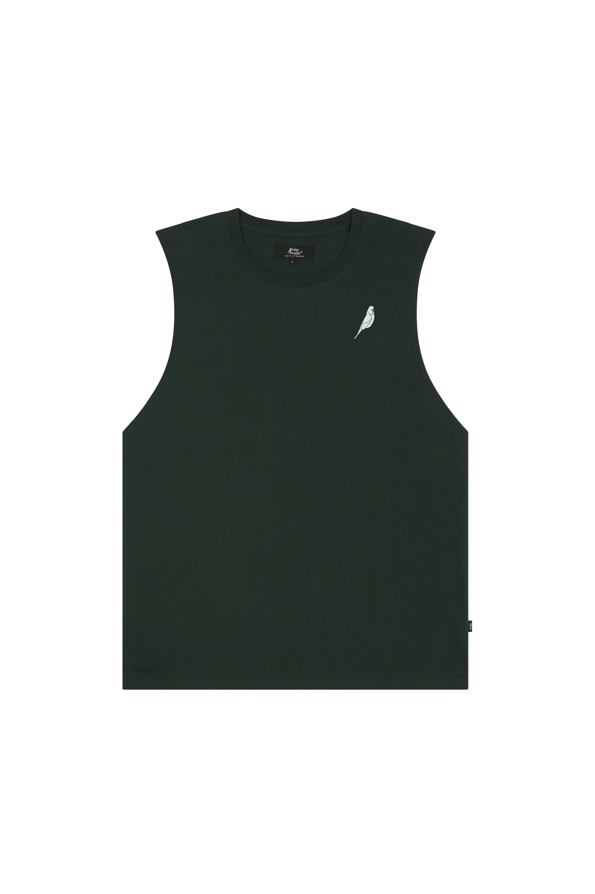 Green Singlet with Budgy Arch logo