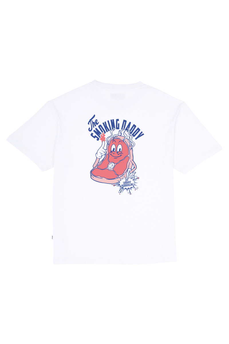 White Tee with Smoking Daddy