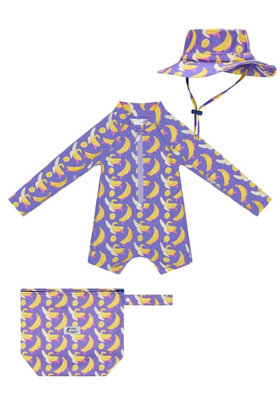 Kids Onesie Swim Bundle in Drippy Bananas UPF 50+