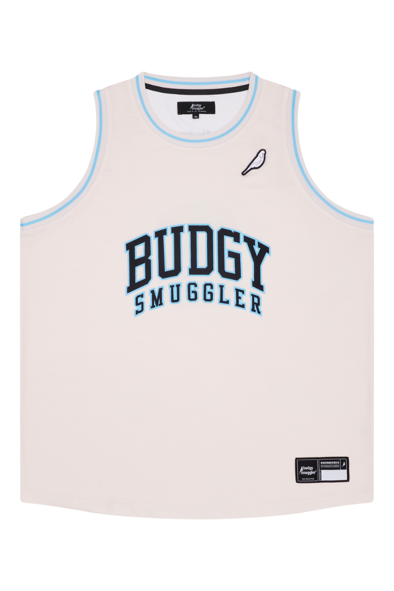 Basketball Singlet in Cream Block