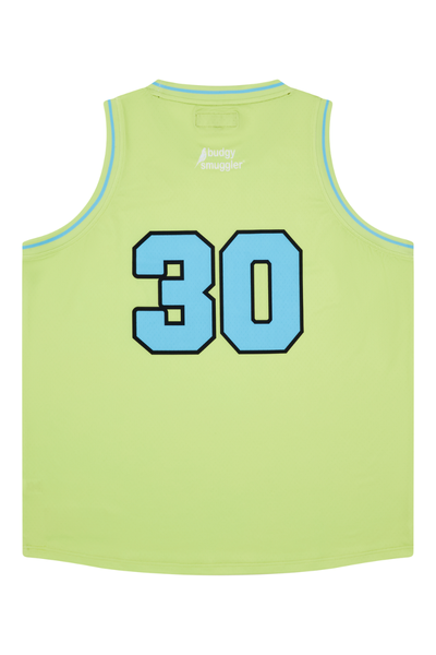 Basketball Singlet in Lime Block