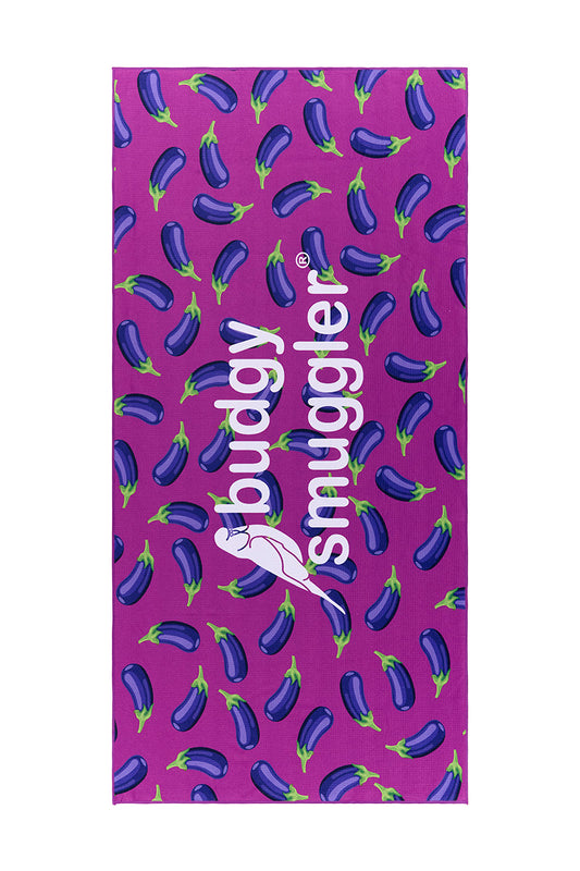 Double Sided Towel in Obscene Aubergine | Large Logo