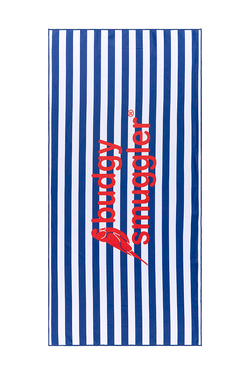 Double Sided Towel in Sailor Stripe | Large Logo