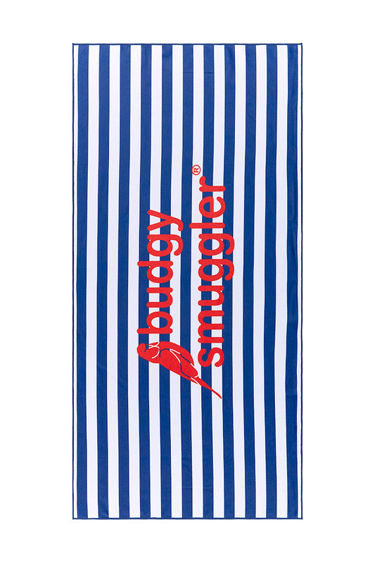 Double Sided Towel in Sailor Stripe | Large Logo