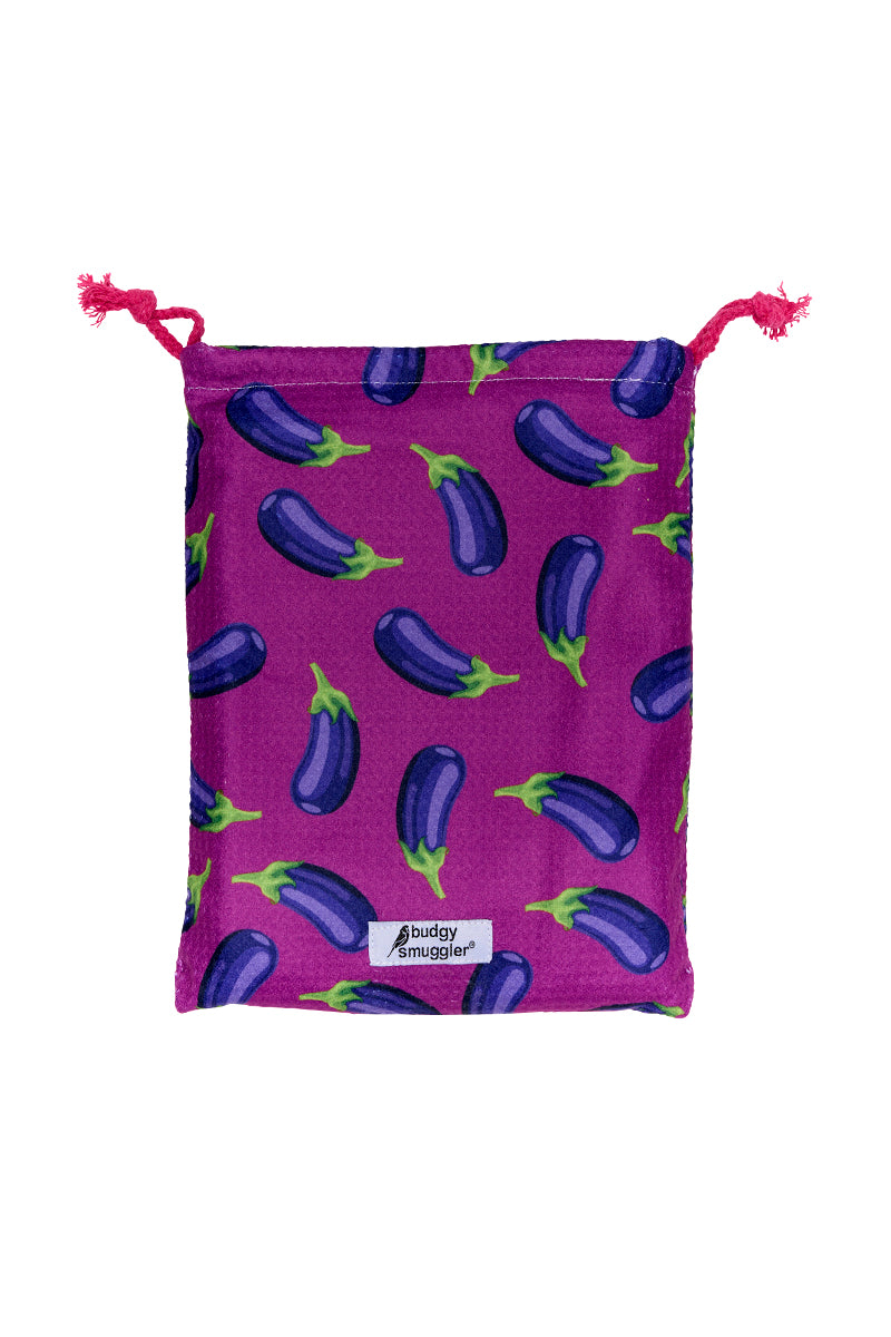 Double Sided Towel in Obscene Aubergine | Small Logo