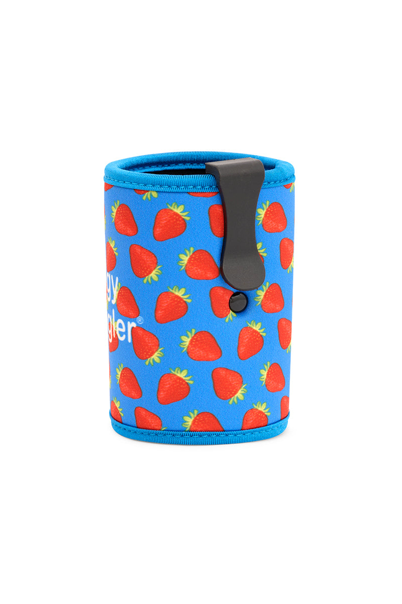 Stubby Holder in Blue Strawberries