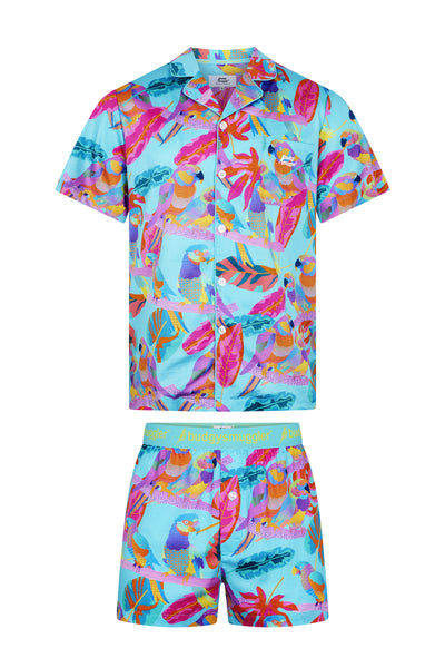 Men's Pyjama Set in Techno Parrots