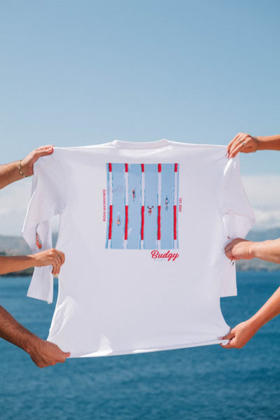 White Long Sleeve Tee with Watersports