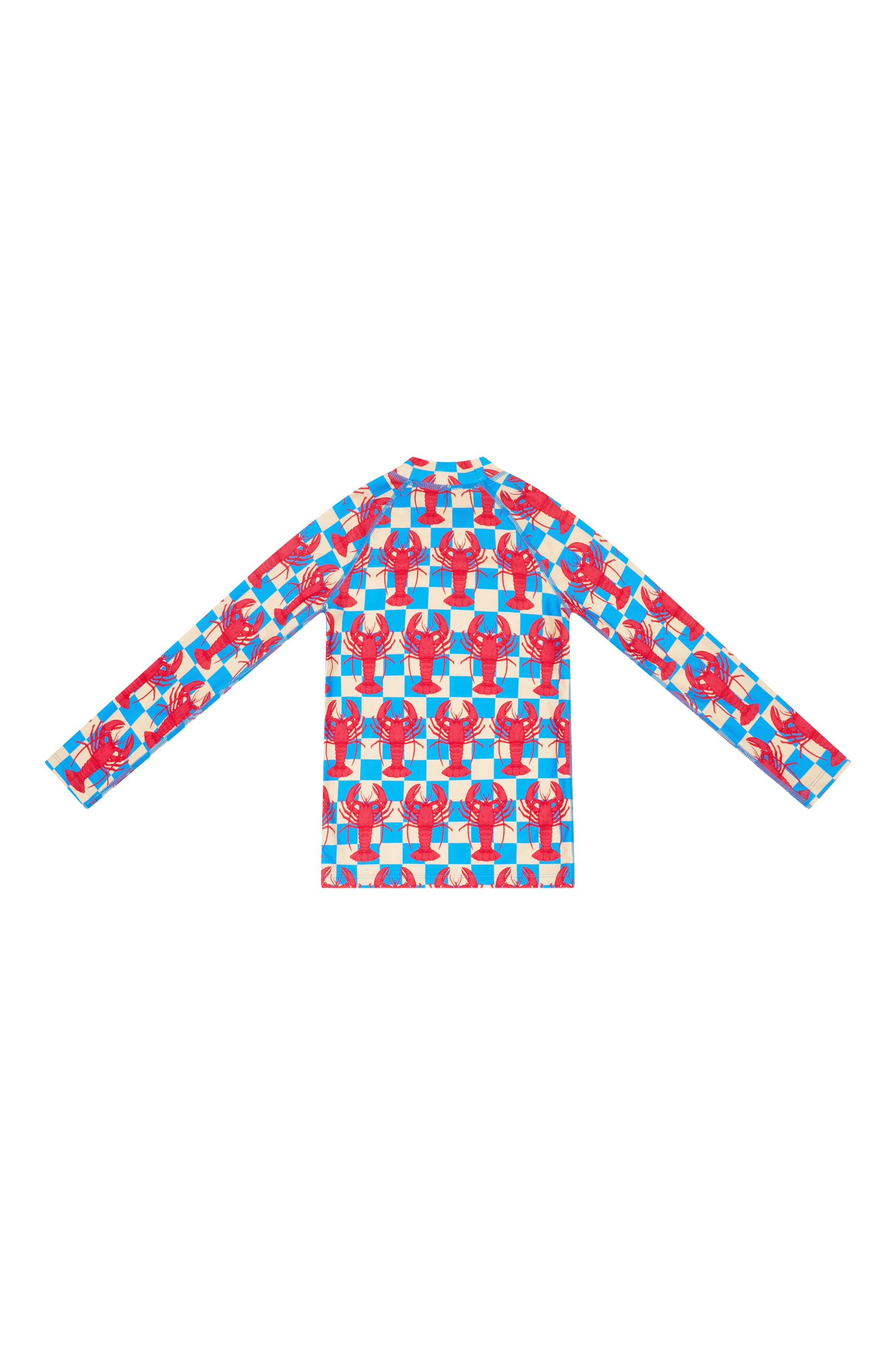 Lobstars kids long sleeve rash vest, back view
