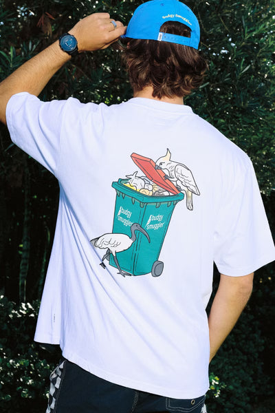Heavyweight White Tee in Bin Day