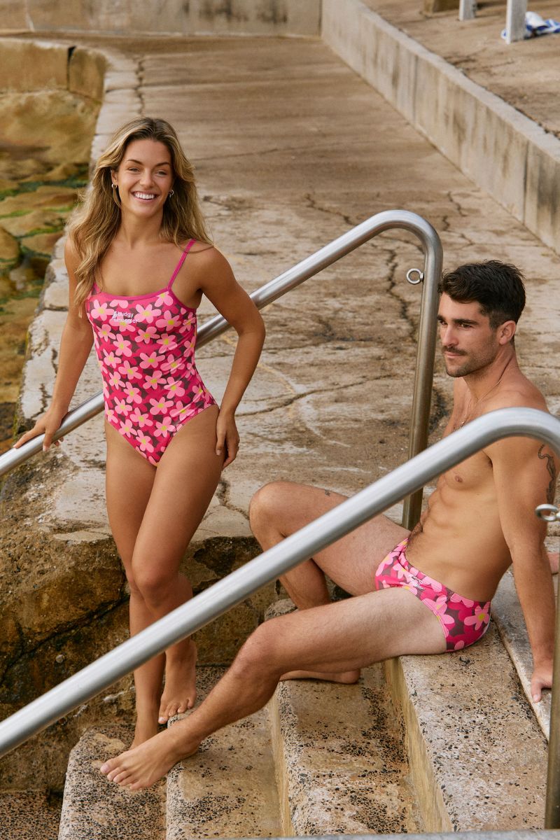 Thin Strap Racer in Carla's Flowers