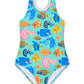 Girls One Piece in Fishing for Compliments Teal