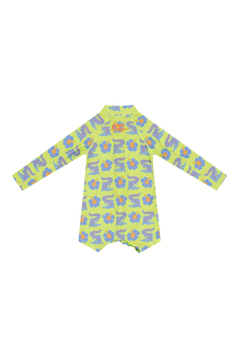 Back of the Trop a Croc long sleeve kids UPF 50+ swim onesie